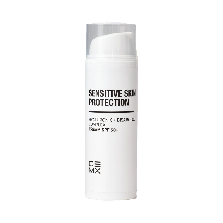Защитный крем SPF 50+ с гиалуроновой кислотой и бисабололом для чувствительной кожи — DEMX